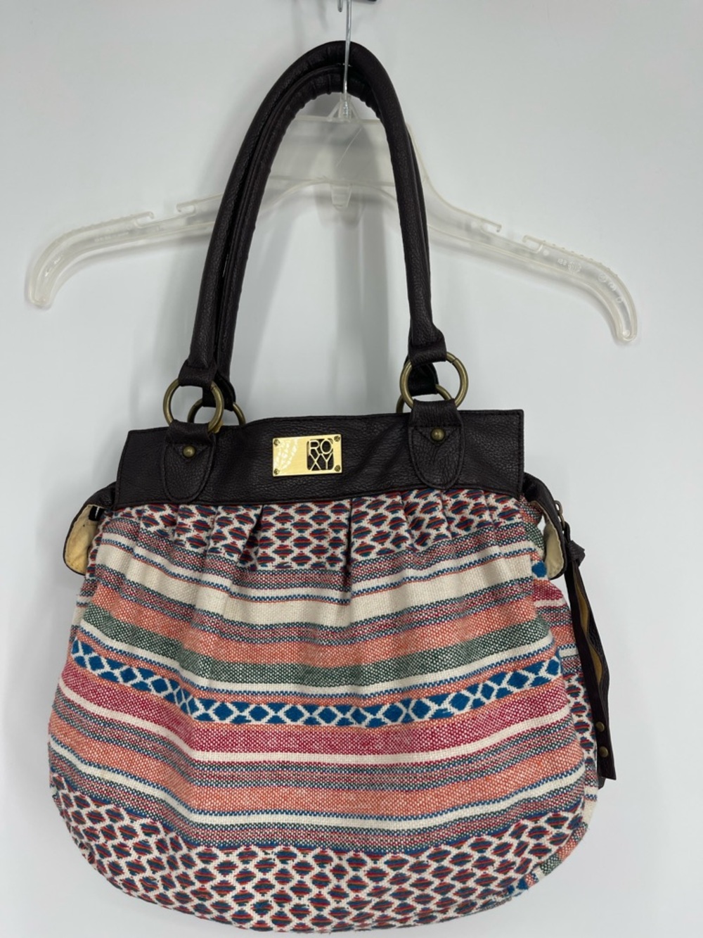 Roxy Boho Woven Shoulder Bag Eclectic Y2K Hobo Slouchy Effortless Southwestern - Picture 11 of 12